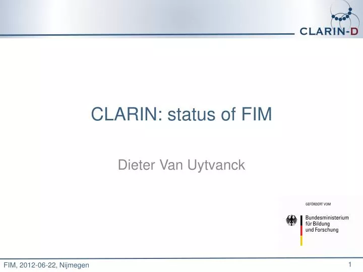 clarin status of fim