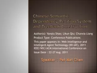 chinese semantic dependency relation system and treebank construction