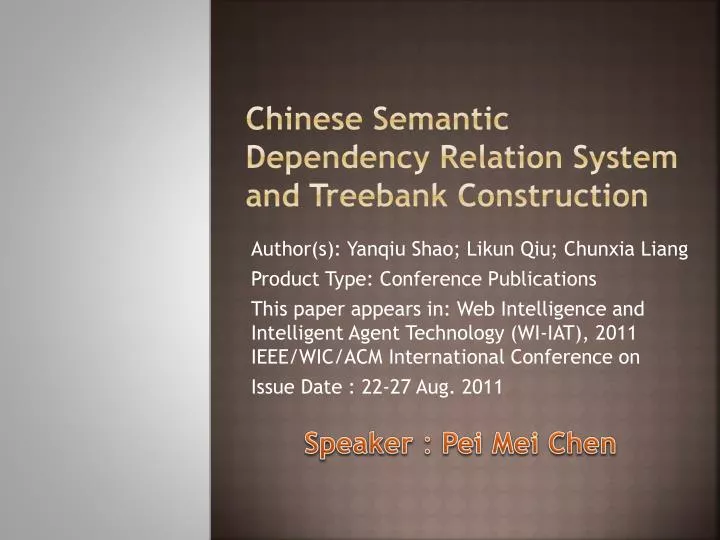 chinese semantic dependency relation system and treebank construction