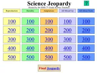 Science Jeopardy