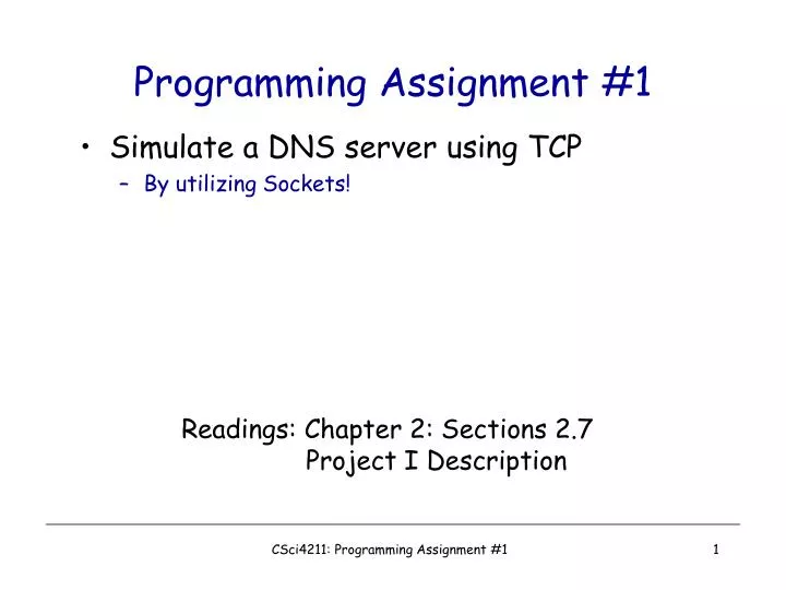 programming assignment 1