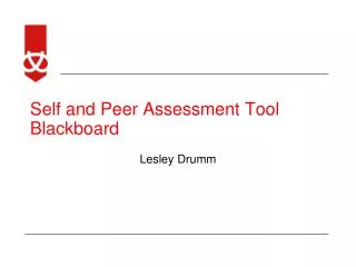 Self and Peer Assessment Tool Blackboard