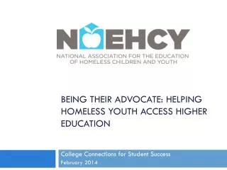 Being Their Advocate: Helping homeless youth access higher education