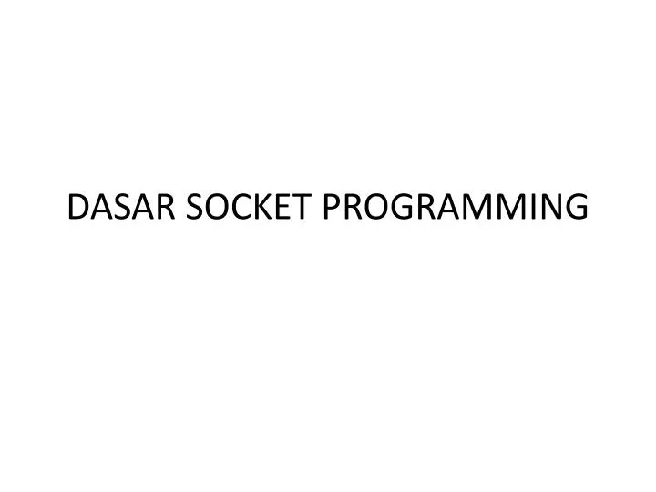 dasar socket programming