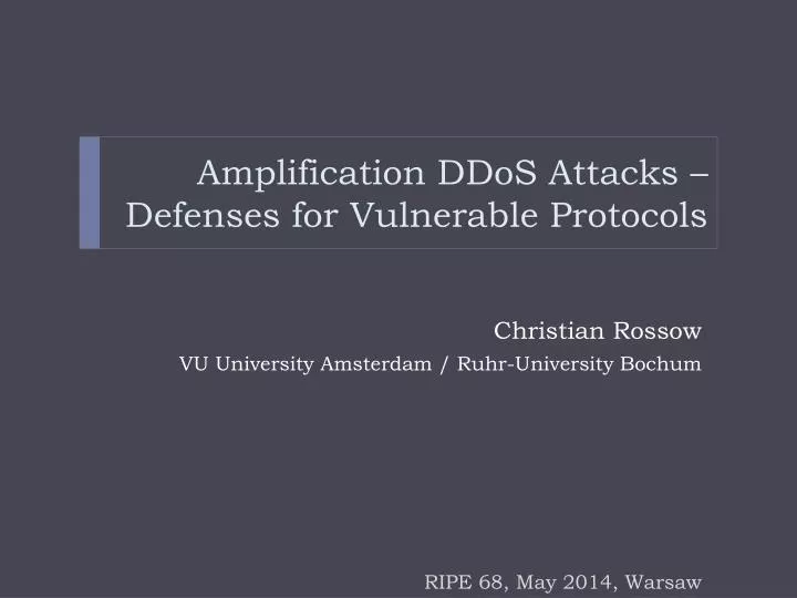 amplification ddos attacks defenses for vulnerable protocols