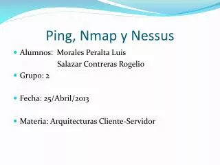 ping nmap y nessus