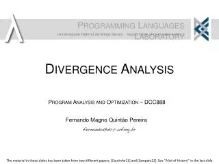 Divergence Analysis