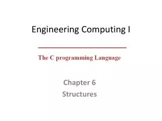 Engineering Computing I
