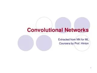 Convolutional Networks