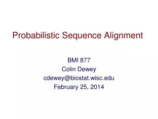 Probabilistic Sequence Alignment