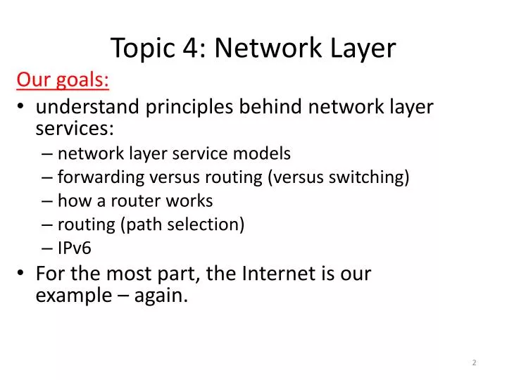 topic 4 network layer