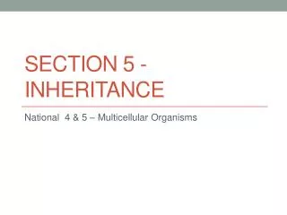 Section 5 - Inheritance