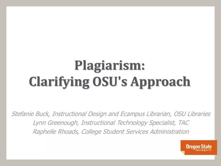 plagiarism clarifying osu s approach