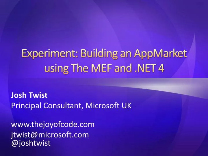 experiment building an appmarket using the mef and net 4