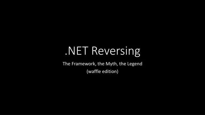 net reversing