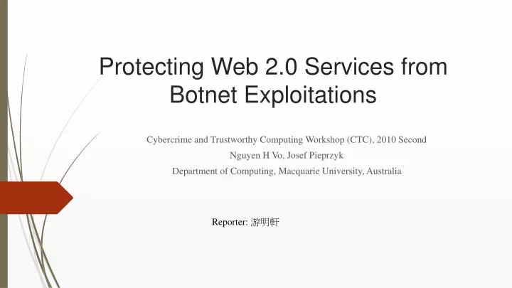 protecting web 2 0 services from botnet exploitations
