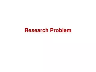 Research Problem