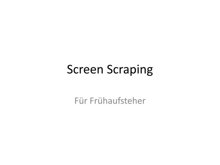 screen scraping