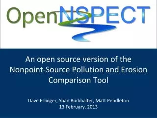 An open source version of the Nonpoint-Source Pollution and Erosion Comparison Tool