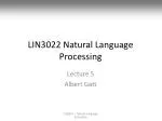 LIN3022 Natural Language Processing