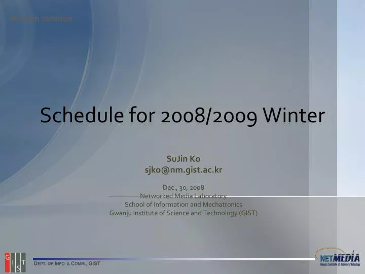 schedule for 2008 2009 winter