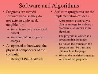 Software and Algorithms