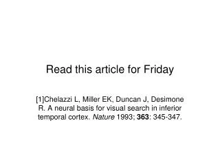 Read this article for Friday