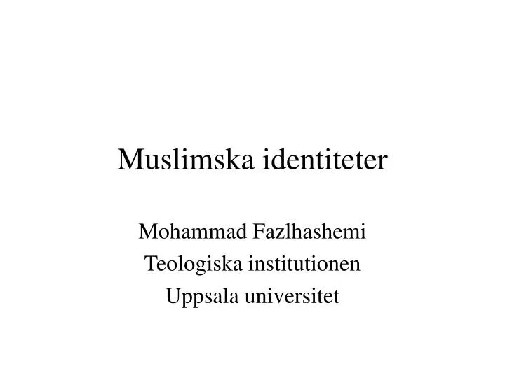 muslimska identiteter