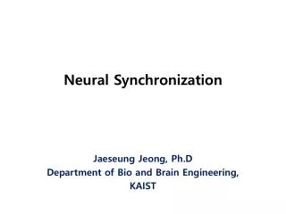 Neural Synchronization