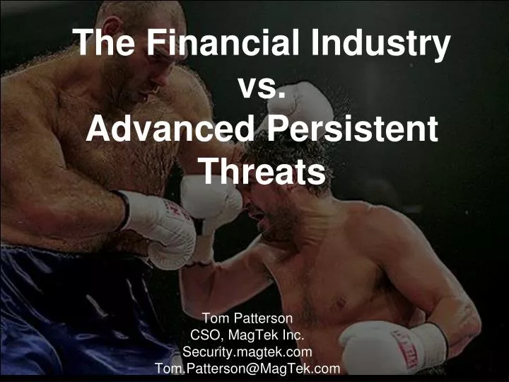 the financial industry vs advanced persistent threats