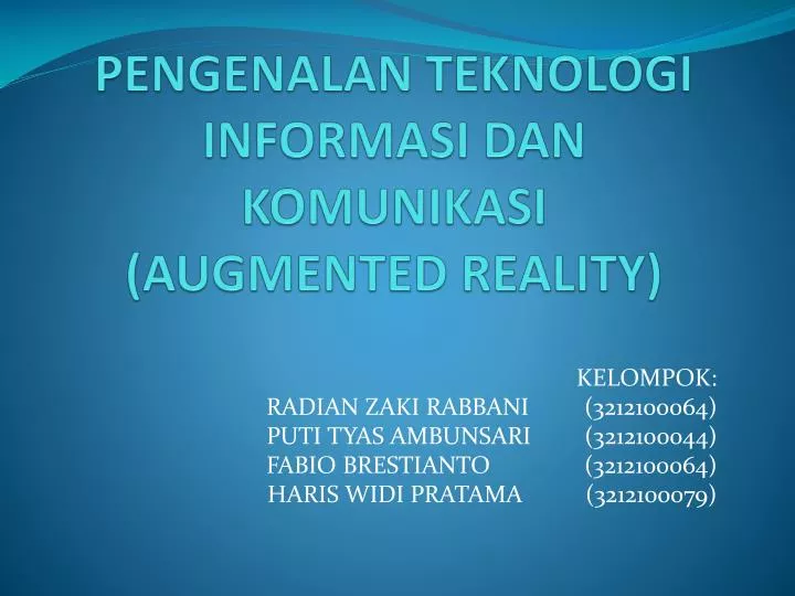 pengenalan teknologi informasi dan komunikasi augmented reality