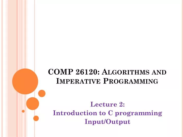 comp 26120 algorithms and imperative programming