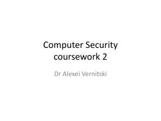 Computer Security coursework 2