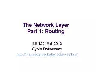 The Network Layer Part 1: Routing