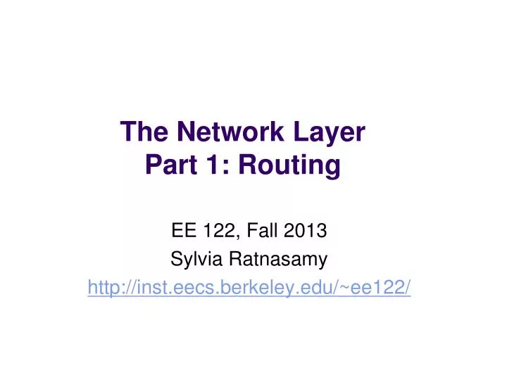 the network layer part 1 routing