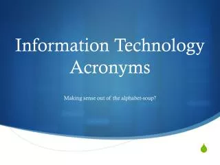 Information Technology Acronyms