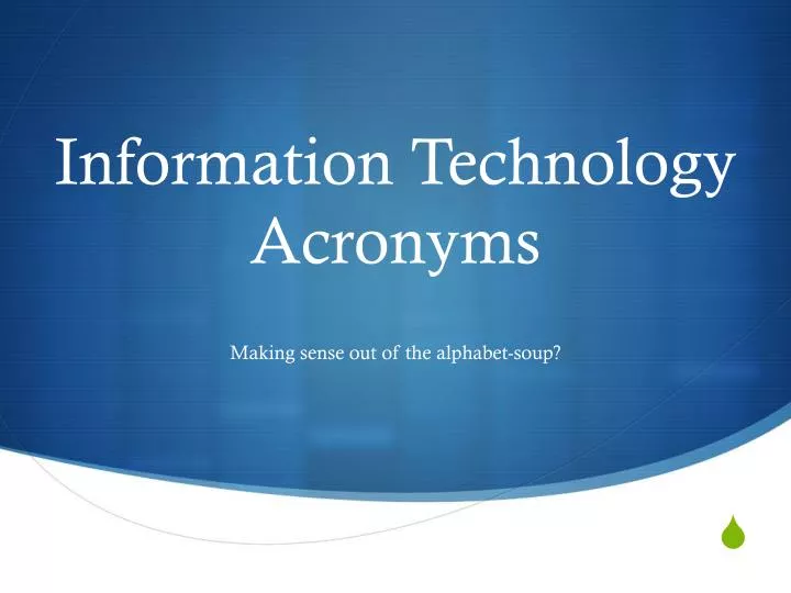 information technology acronyms