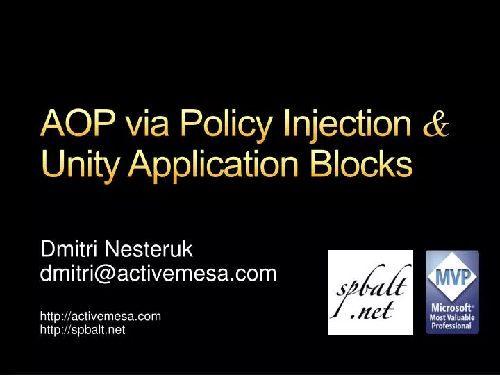 aop via policy injection unity application blocks