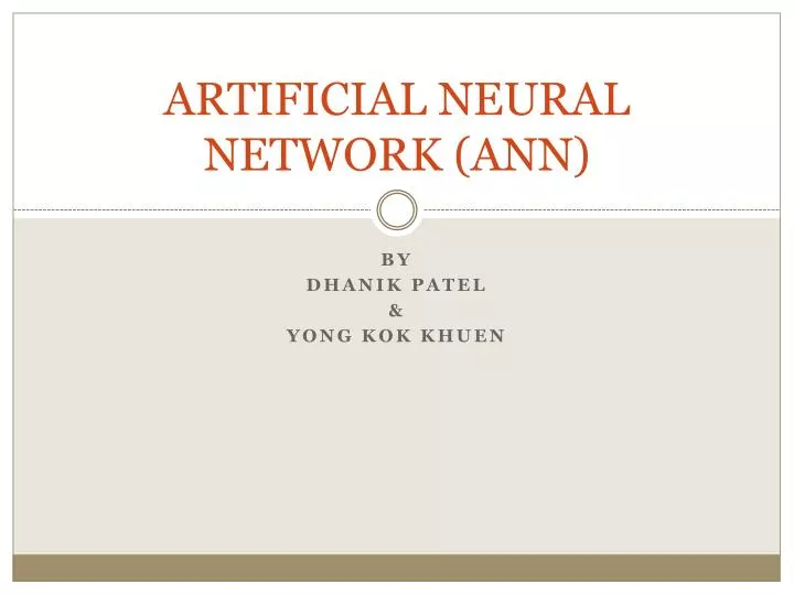 artificial neural network ann
