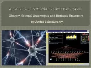 Application of Artificial Neural Networks