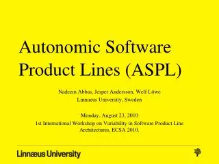 Autonomic Software Product Lines (ASPL)