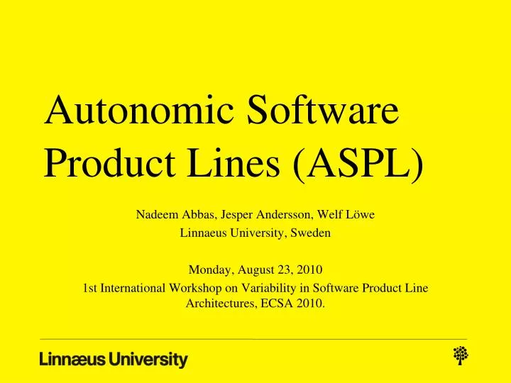 autonomic software product lines aspl