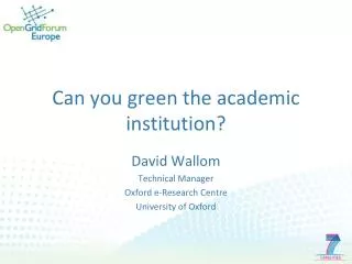 Can you green the academic institution?