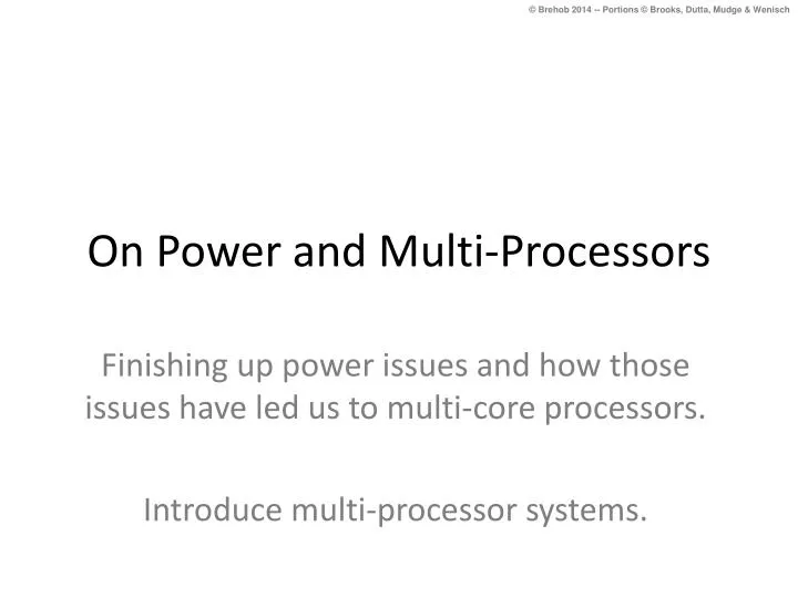 on power and multi processors