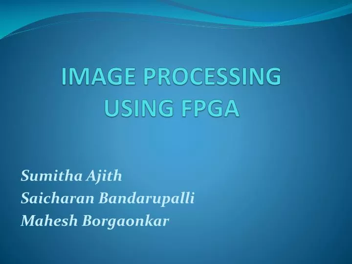 image processing using fpga