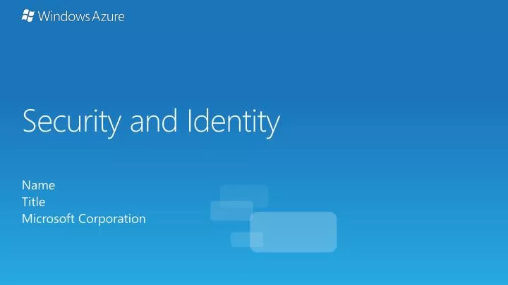 security and identity