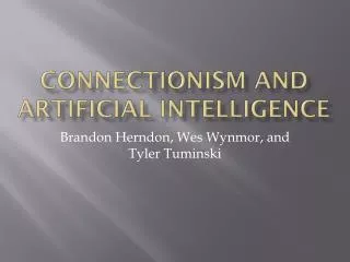 Connectionism and Artificial Intelligence