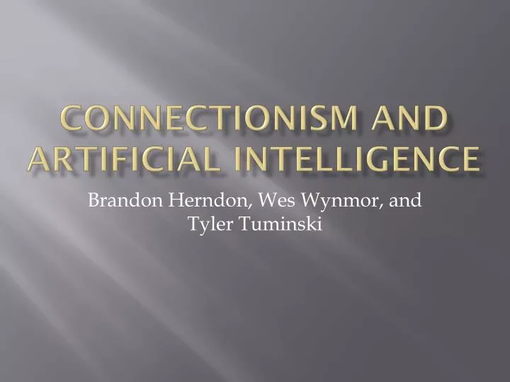 connectionism and artificial intelligence