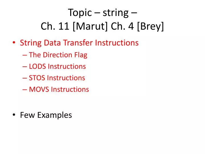 topic string ch 11 marut ch 4 brey