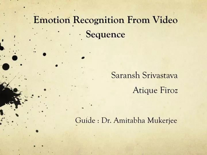 emotion recognition from video sequence